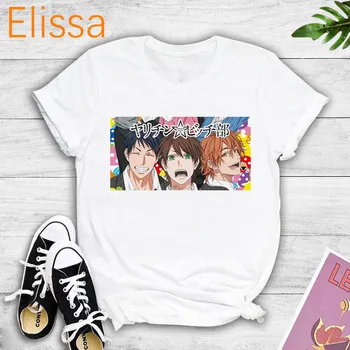 Yarichin Klubas Japonų Anime Estetikos T Marškinėliai Topai Tees Streetwear linksma mergina, T-marškinėliai Vyrams, Moterims, Atsitiktinis Marškinėliai trumpomis Rankovėmis
