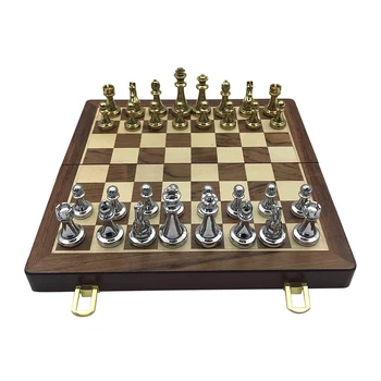 Yernea Pramogų Mediniai Sofos Šachmatų Lentos Retro Metalo Lydinio Šachmatų Šachmatų Žaidimo Rinkinys Aukštos Kokybės Šachmatų Lenta-Dovanų