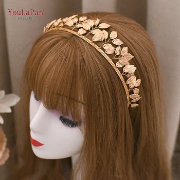 YouLaPan HP174 Senovinių Auksinių Lapų Hairband Moterų tiara Vestuvių Šukuosena, Plaukų Aksesuarai, Vestuviniai Kaktos Plaukų Papuošalai
