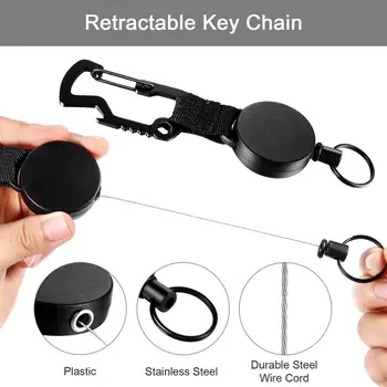 ZAYEX 3pcs naują Daugiafunkcį Ištraukiama Key Chain Ženklelis Turėtojas Plieno Kabelis su Key chain Butelio Atidarytuvas už Mens
