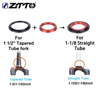 ZTTO MTB laisvų Rankų įranga ZS44 ZS55 Smailas Tiesiai Universalus 1.5 colių 28.6 mm Stalo, Zero Stack Integruota Su Puodeliai MTB kelių dviratį 4455ST