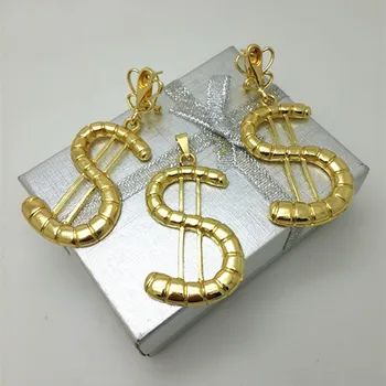 ZuoDi Aukso Spalvos Rutuliukų Papuošalų rinkiniai doleris formos Pakabukas/Grandinės Karoliai/Ball Auskarai Moterims, Arabų ir Afrikos Etiopijos Papuošalai