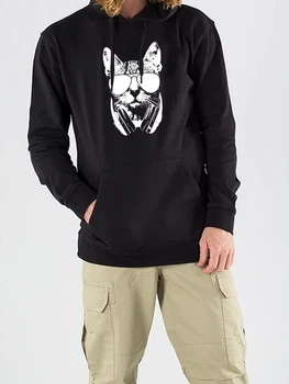 Į COOLMIND medvilnės streetwear DJ katė spausdinti unisex hoodies atsitiktinis, atvėsti didelis dydis vyrų hoodies prarasti rudenį negabaritinių hoodies viršūnės