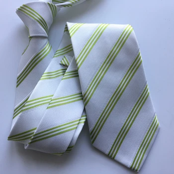 Į viršų Dizaineris Kaklaraištis 8 cm Ponai Oficialų Necktie Mados Dryžuotas Ryšius Baltos spalvos su žaliomis