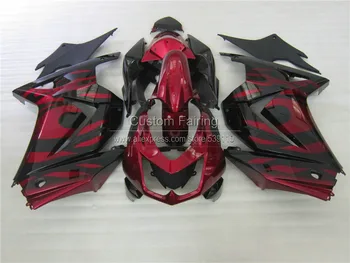 Įpurškimo pelėsių plastiko ABS Lauktuvės komplektas Kawasaki ninja 250r 2008-EX250 08 09 10 11 12 13 14 raudona juoda purvasargiai nustatyti BL27