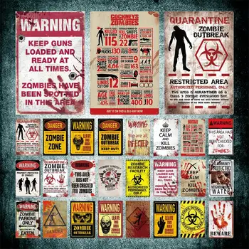 Įspėjimas Fallout Metalo Apnašas Derliaus Zombie Zonoje Metalo Ženklai Saugokitės Plakatas Plokštės Pasirašyti Alavo Pasirašyti Troba Sienos Meno Apdaila