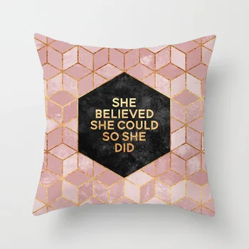 Šiaurės Pagalvėlė Padengti apdailos pagalvės Rausvos spalvos, Geometriniai Pagalvės užvalkalą pagalvėlės namų dekoro 45x45cm dekoratyvinis už sofos