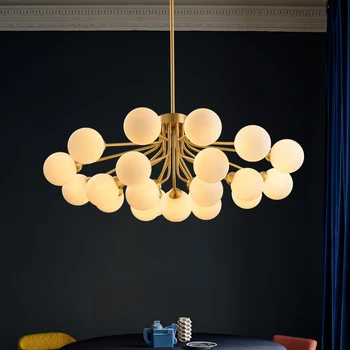 Šiaurės auksas liustra stiklo burbulas lempos atspalvis apšvietimo šiuolaikinio gyvenimo kambario lempa, miegamojo romantiškas led italijos dizaino lempa
