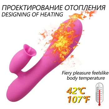 Šildymo Vibratorius Liežuviu išlaižyti G Spot Dildo Moterų Makšties Klitorio Massager Neperšlampamas nuotolinio valdymo Vibracijos Sekso Žaislai Moterims