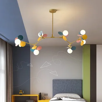 Šiuolaikinių animacinių filmų Stiklo lubų liustra Pakabukas kambarį hanglamp, vaikų kambario Kamuolys spalva nordic apšvietimas, Virtuvės Šviestuvas
