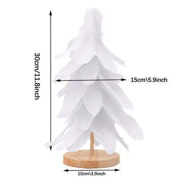Šviečiantys LED Prašmatnus Plunksnų Mini Kalėdų eglutę 11.8 Colių Kalėdų Dekoro ir Namų Puošybos 30 cm Kalėdų Eglutės