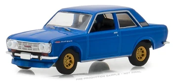 Žalia Šviesa 1:64 1968 Datsun 510 Street Racer Mėlyna spalva, lieti žaislas automobilis žaislai vaikams diecast modelio automobilių Gimtadienio dovana