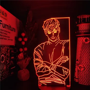 Žuvo Persekiojo Sangwoo 3D Lempos Anime LED naktinė lempa Už Vaikas, Vaiko, Miegamojo, Apdailos Šviesos Manga Dovana RGB Spalvinga Naktį Šviesos