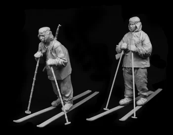 1:35 Masto WW2 Sovietų žiemą, Roges kariai 2 Žmonės Miniatiūros II Pasaulinio Karo Unpainted Dervos Modelio Rinkinio Pav Nemokamas Pristatymas