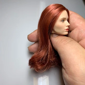 1/6 masto Europos ir Amerikos moterų žvaigždė galvos drožyba raudona, plaukai, 12 colių kilnojamojo lėlės kūno modelis