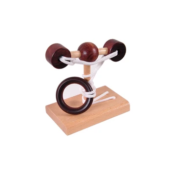 1 Gabalas Vintage Stiliaus Mediniai Švietimo Žaislas Sprendimas Žiedas Atrakinti Sprendimą Nustatyti Žiedas Klasikinės Dėlionė Virvę Žaislas Karšto Pardavimo