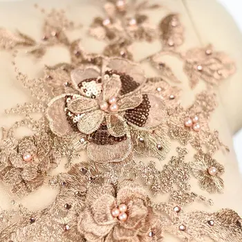 1 gabalas aukso 3D išsiuvinėti gėlių nėrinių appliques, nėrinių liemenė vestuvių suknelė, vestuvių nėrinių aplikacijos, aukštos klasės nėrinių liemenė