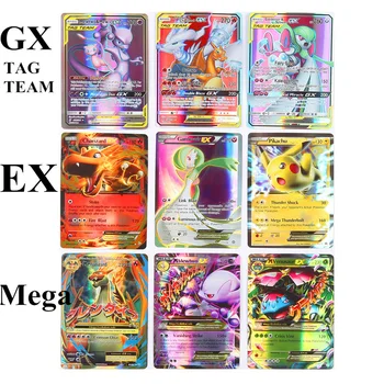 100/200/300 Vnt. ne kartoti Pokemones kortelės GX tag team EX Mega shinny kortų Žaidimas Mūšis Carte Prekybos Vaikų Žaislas