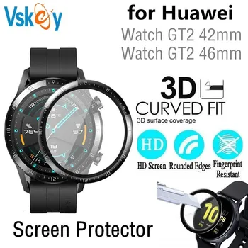 100VNT 3D Išlenkti Soft Screen Protector for Huawei Žiūrėti GT 2 46mm Visiškai Padengti Apsaugine Plėvele Žiūrėti GT2 42mm (Nr. Grūdintas Stiklas)