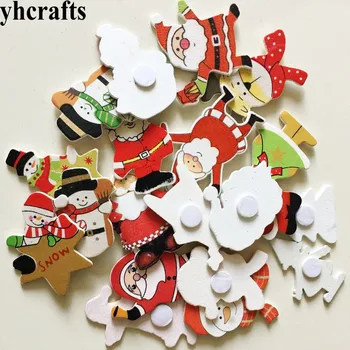 100VNT/DAUG,20 dizainas Kalėdos medienos lipdukai Žaislas vaikams, Sienos ornamentu Amatų medžiagos Darželio amatų Kalėdos žaislai Didmeninė