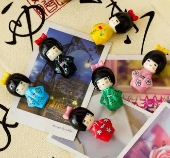 10vnt Japonijos lėlės, kimono mergina, micro kraštovaizdžio puošmena, pvc lėlės 4cm maišyti spalvas