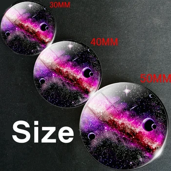 10vnt Planetos Ūkas Šaldytuvas Magnetas 30mm 40mm 50mm galaxy Stiklo Cabochon Magnetinio Šaldytuvas Lipdukai obligacijos Turėtojui Namų Dekoro