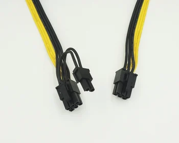 10vnt/daug 60CM PCI-E 6pin PCI-E 8(2+6)pin 18AWG extention maitinimo kabelis