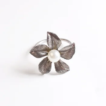 10vnt/daug Paprastu būdu servetėlių žiedas metalų dengimo gėlių servetėlių žiedas tinka vestuvių šventės dekoracijos
