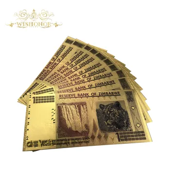 10vnt/daug Zimbabvė Banknotų 100 Decillion Dolerių Auksu Banknotą su UV Nemokamas Pristatymas