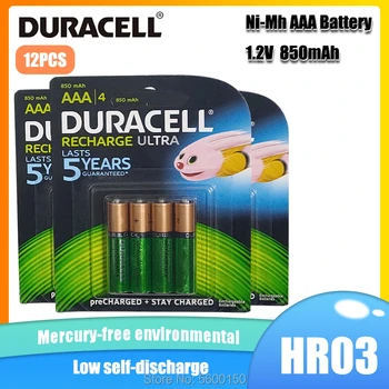 12PCS Duracell 1.2 V 850mAh AAA NI-MH Akumuliatorius Fotoaparato Gamepad Žibintuvėlis Nuotolinio Valdymo Anksto Įkrauti AAA baterijos