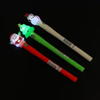 12PCS Mielas Animacinių filmų Kalėdų Serija Neutralus Pen Kūrybingi Studentai Pen 0,5 mm Rašiklis Gelio Rašiklis Su LED(Šviesos Atsitiktinių Spalvų)