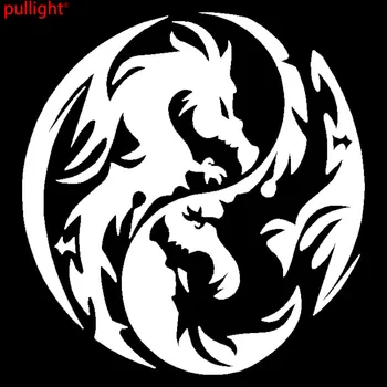 13*14CM Išskirtinį Dragon Yin Yang Dizaino, Dekoratyvinės Mados Asmenybės Vinilo Automobilių Lipdukai Motociklų Visureigius Lipdukas Automobilio Stiliaus