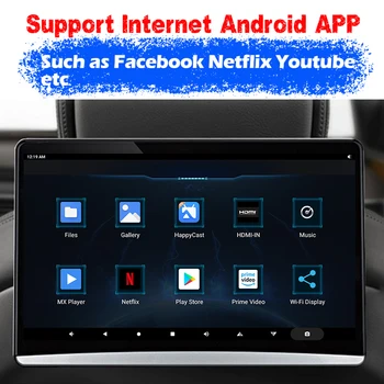 13.3 Colių Android 9.0 Automobilių Pogalvių Monitorius Pats Ekranas 4K 1080P Touch Ekranas WI-fi/Bluetooth/USB/SD/HDMI/FM/Veidrodis Nuorodą/Miracast