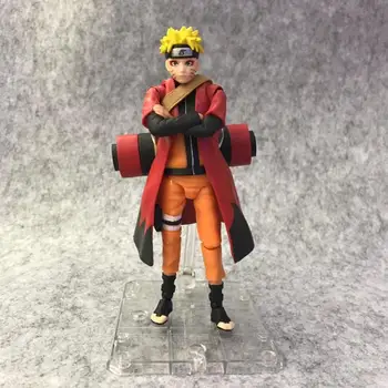 14cm Naruto Shippuden Anime Duomenys Uzumaki Naruto Trys Kartos PVC Veiksmų Skaičius, Surinkimo Modelį, Žaislai, Dovanos