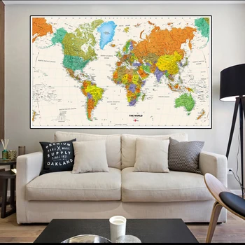 150*100cm Pasaulio Žemėlapį, Sulankstomas neaustinių Drobės Tapybos Neįrėminti Sienos Meno Plakatas Namų Puošybai biurų ir Mokyklos Reikmenys
