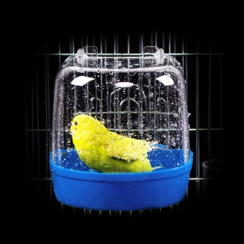 1Pc Plastiko Paukščių Vandens Vonioje Lange Vonia Papūga Už Papūga Lovebird Paukščių Pet Kabinti Dubenį Papūga Birdbath #15