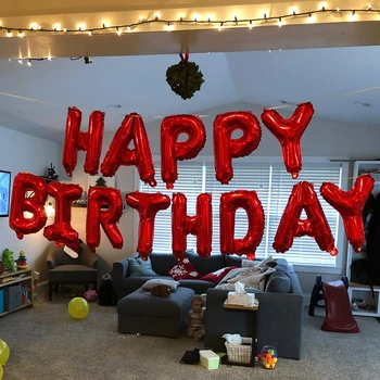 1set su gimtadieniu balionai raidžių folija balionas Oro Kolbų su Gimtadieniu dekoracijos Vaikams, Žaislai, Helio Globos Kamuoliai