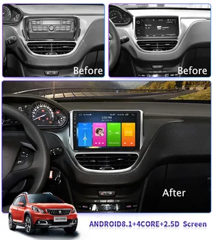 2.5 D 10.1 colių Android10 Automobilių vaizdo Multimedijos grotuvo Peugeot 2008 208 serija-2018 m. automobilio radijo, GPS Navigacija, 2 din