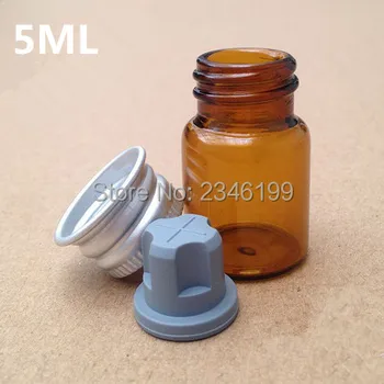 2 ML 3 ML 5ML 100vnt Gintaro Aišku Medicinos Stikliniai Buteliukai Su Užsukamu Aliuminio Skysčio Įpurškimo Buteliukai Miltelių Pakuotės, Buteliai