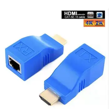 2 Vnt 30m HDCP 1080p 4K HDMI Extender HDMI Adapter RJ45 Ethernet Tinklo Extender iki Katė 5/6 3D HDTV Ekranas DCD PS3 STB