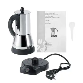 200/300ml Espresso Kavos virimo aparatas Elektriniai Moka Puodą Nerūdijančio Plieno Pieno Kavos Virdulys Nešiojamų Nuimamas Kavos Stovetop ES Plug