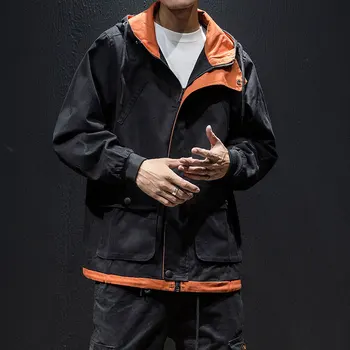 2018 Kontrasto spalvų kailio viršutiniai drabužiai mens drabužių streetwear vyriška striukė vyrams high street hoodies hip-hop striukės mados drabužiai