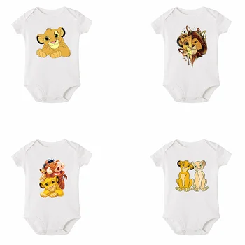 2020 Kūdikių Naujagimių Bodysuits Kūdikių Simba Mielas Animacinis Liūtas Karalius Spausdinti Trumpas Rankovės Romper Jumpsuit, Komplektai, Berniukų, Mergaičių Drabužiai