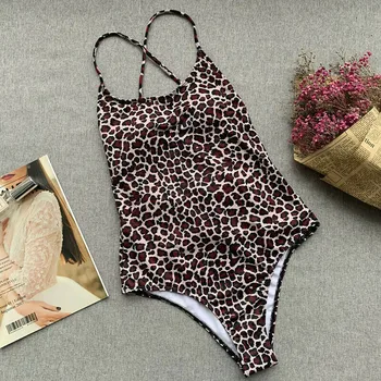 2020 Metų Vasaros Seksuali Moteris Leopard Bikini Maudymosi Kostiumas Vientisi Maudymosi Kostiumėlį Monokini Maudymosi Kostiumėliai, Bikini Push Up Kamšalu Paplūdimio