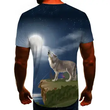 2020 Naujas 3D Gyvūnų šunų /wolf Spausdinti Juokingas Cool T-Shirt Vasaros Viršūnes Marškinėliai Vyrams Marškinėlius trumpomis Rankovėmis Mados vyras xxs-6xl