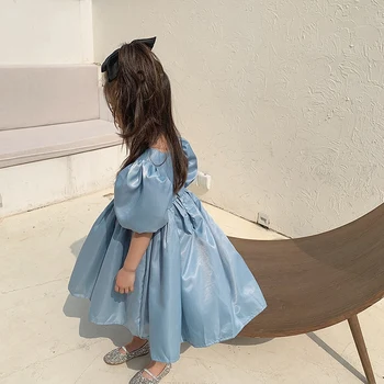 2020 Naujas Mielas Suknelė Mergaitėms Baby Vaikų Temperamentas Suknelė Vasaros Mergaitės Satino Princesė Sijonas Bamblys Vaikų Drabužiai