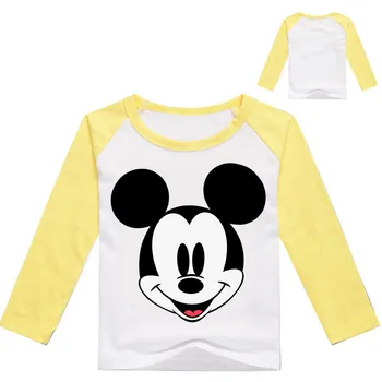 2020 Vaikams, Cartoon Mickey Spausdinti Marškinėliai Kūdikių Berniukų Drabužius Mergina Long Sleeve T-Shirt Vaikų Pavasario Nova Viršūnes Tees Kostiumas Drabužiai