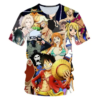 2020 metų Vasaros Vaikai Mados Anime 3D marškinėliai Naruto, One Piece Luffy Spausdinti Berniukų, Mergaičių marškinėliai Vaikams Laisvalaikio Tshirts Viršūnes 4-20Y