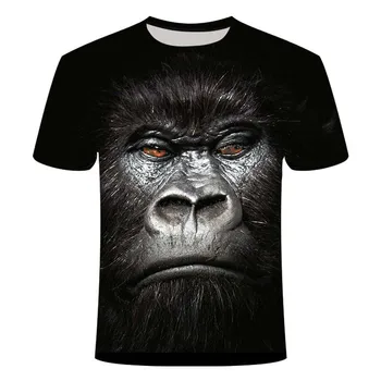 2020 metų vasaros 3D atspausdintas gyvūnų beždžionių gorilos trumpas rankovės juokinga dizaino laisvalaikio top marškinėliai vyrams