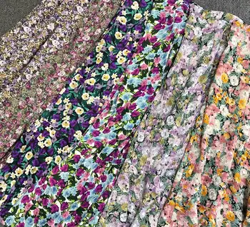 2020 metų vasaros moterų sijonas naujas šifono gėlių aukšto juosmens ilgas sijonas